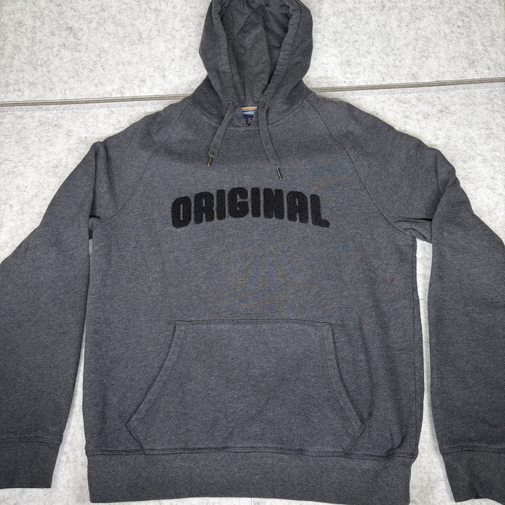 Penguin Hoodie Original Logo Gray Pullover Raglan Men’s Large Casual Streetwear